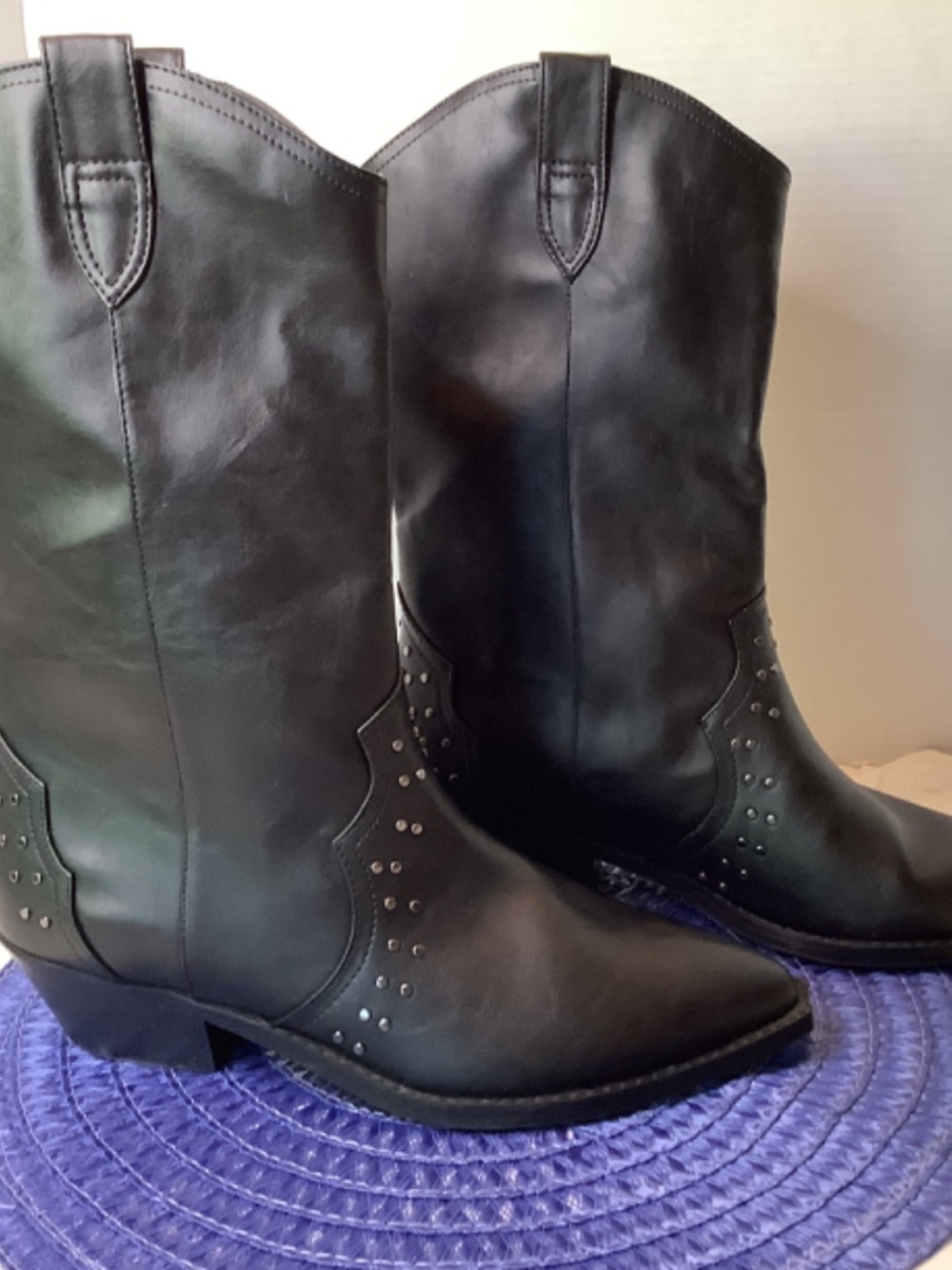 NWOT‎ Dolce Vita Black western cowboy boots stud - Picture 3 of 15